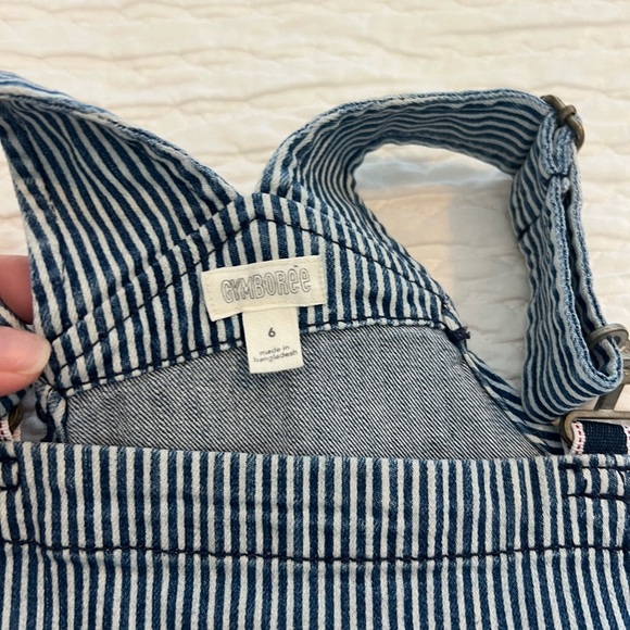 Gymboree, Striped Denim Overall Dress 👗, Size 6 - Picture 6 of 6